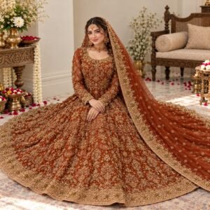 Rust Red Pakistan Barat Dresses