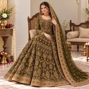 Saga Green Pakistani Dresses for Barat