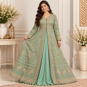Sage Green Bridal Maxi For Barat