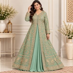 Sage Green Bridal Maxi For Barat