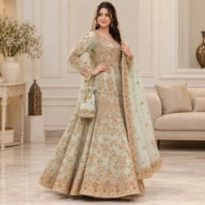 Sage Green Walima Dresses for Bridal