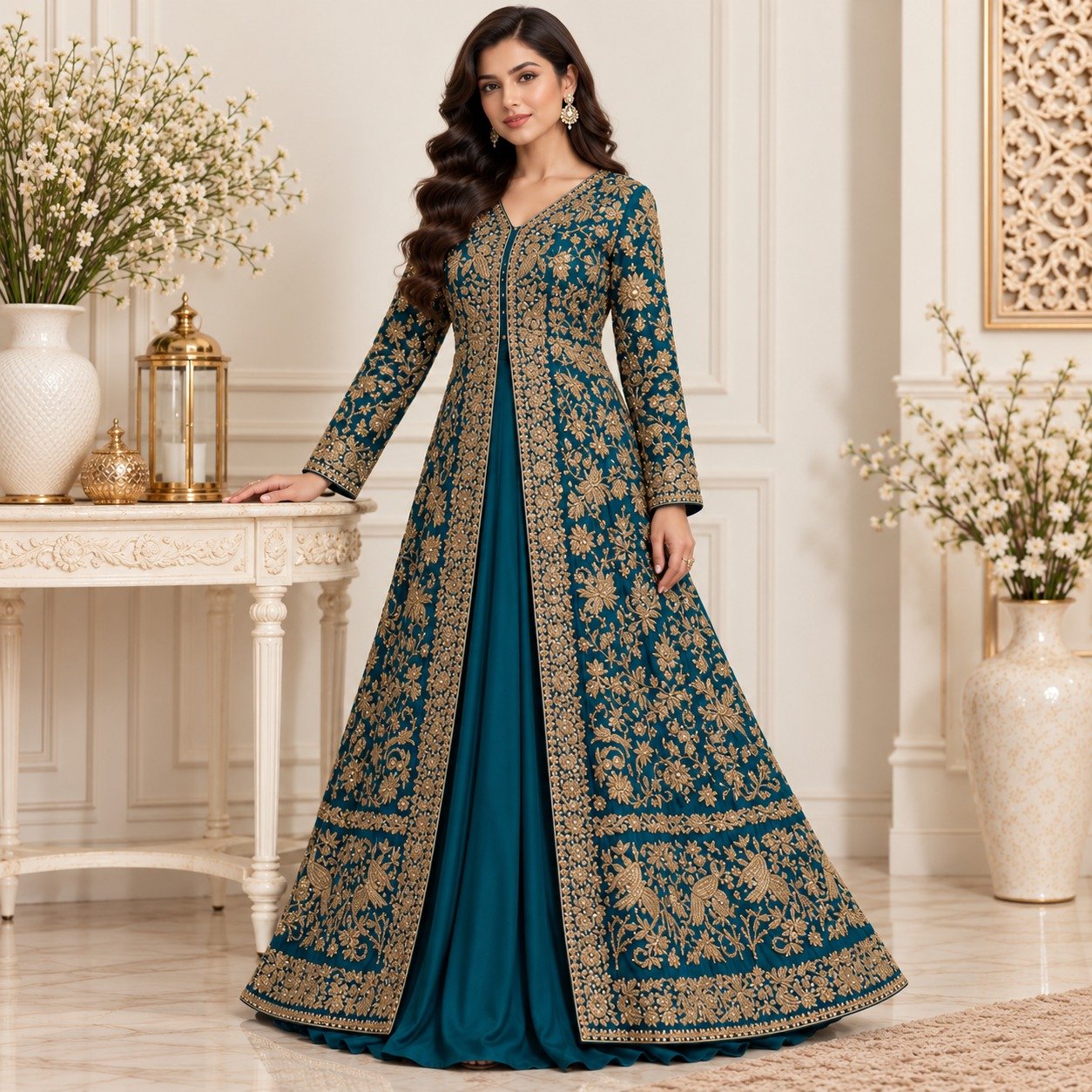 Teal Blue Barat Dresses for Bridal