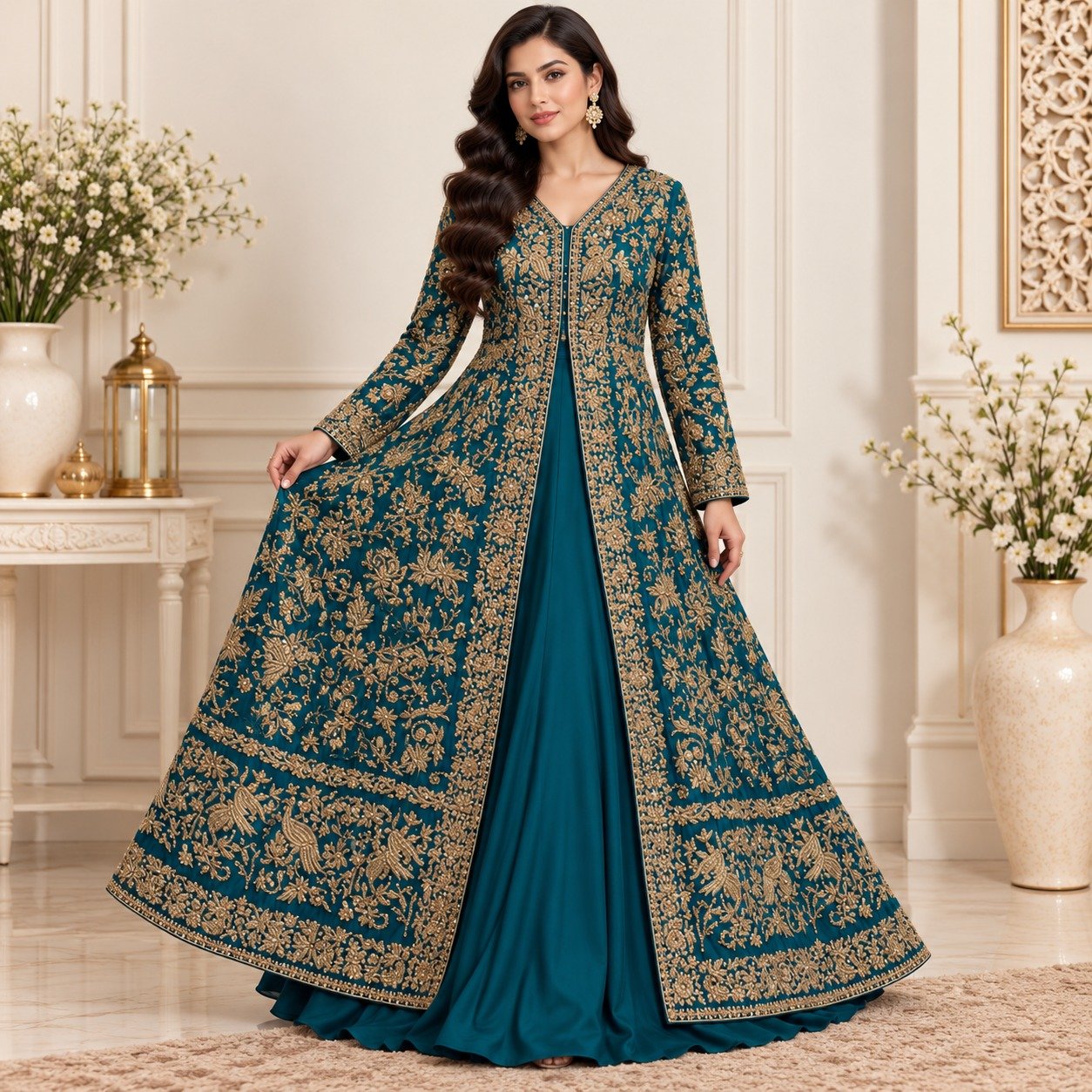 Teal Blue Barat Dresses for Bridal