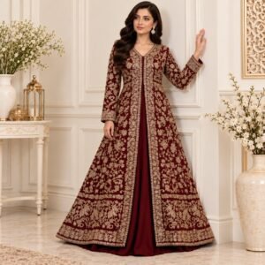 Wine Red Bridal Maxi Dresses for Barat