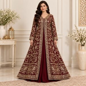 Wine Red Bridal Maxi Dresses for Barat